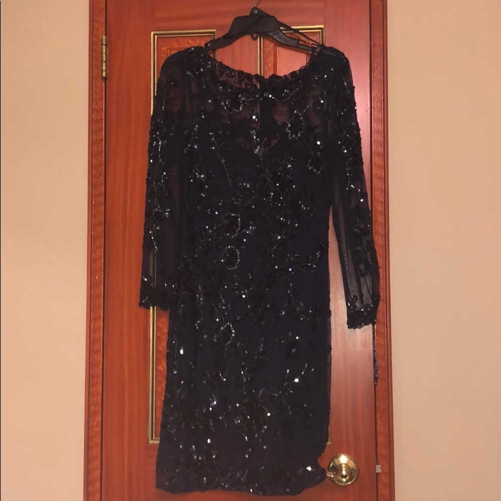 Long sleeve lined cocktail Dress